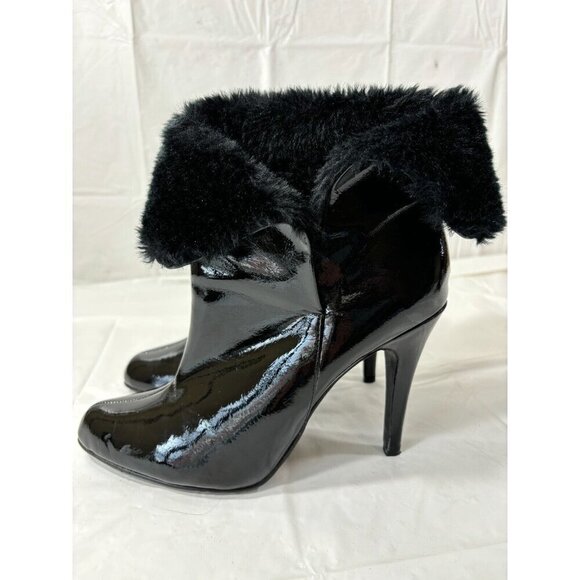 Colin Stuart For Victoria's Secret  Booties High Heels Suede Fur Buckle Size 9 B - Picture 4 of 13